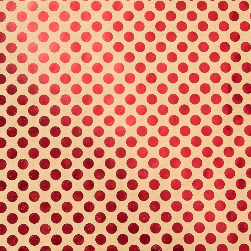 Brown Kraft Gift Wrap with Red Dots - Wondershop™