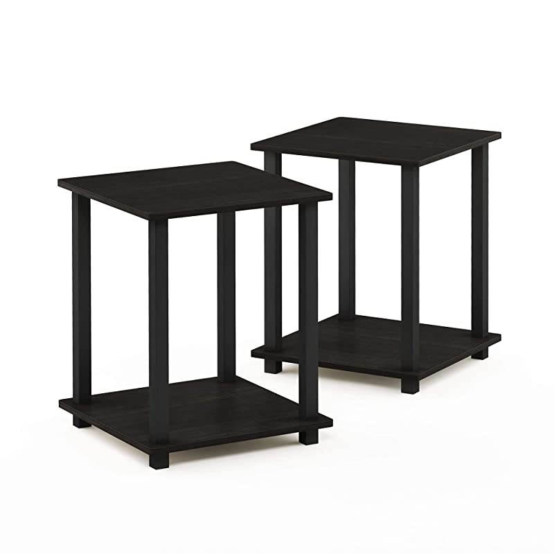 TurnNTube No Tools Entertainment TV Stands BlackGrey amp Simplistic End Table EspressoBlack