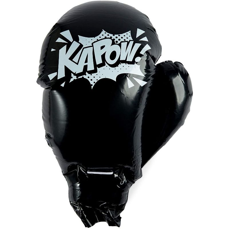 Blue Panda 2 Pairs Inflatable Boxing Gloves, Muay Thai Mitts Kick Training Gloves for Kids, Black & Red