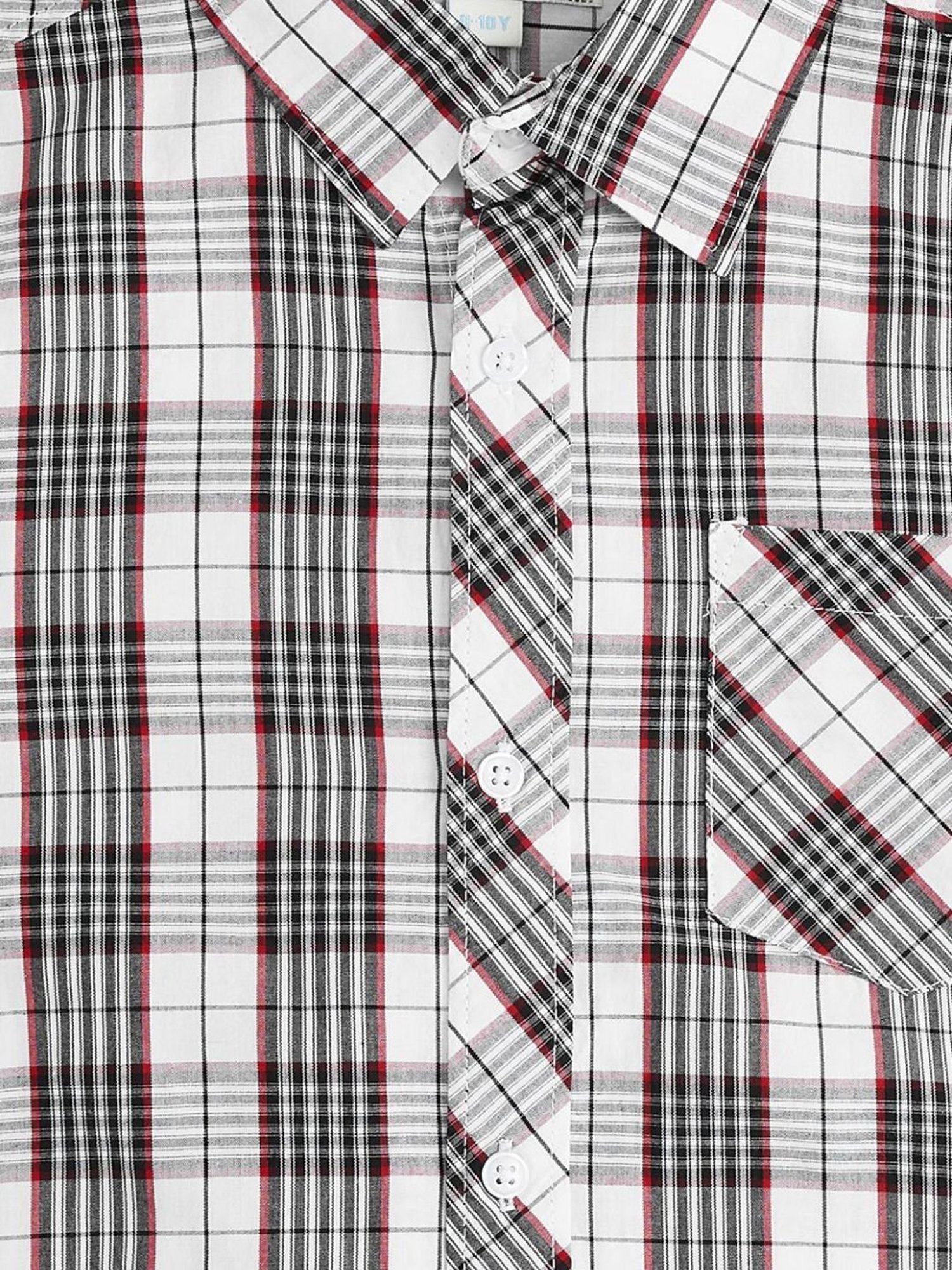 Pantaloons Junior White & Black Cotton Chequered Full Sleeves Shirt