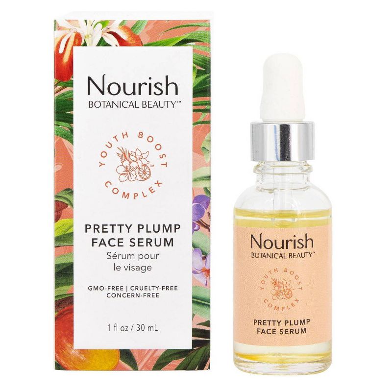 Nourish Organic Botanical Beauty Pretty Plump Face Serum - 1 fl oz