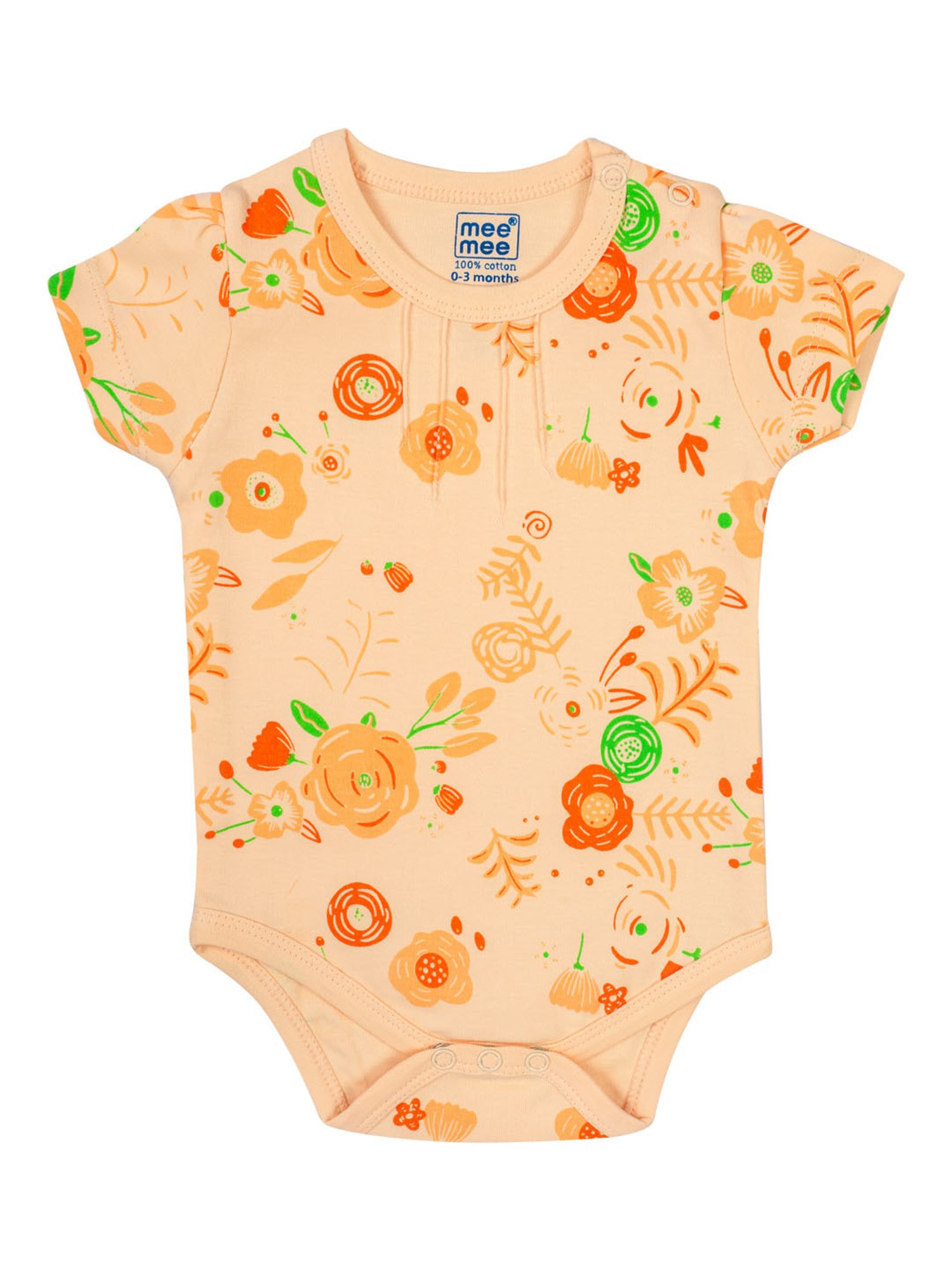 Mee Mee Kids Peach Printed Bodysuit (Pack Of 2)