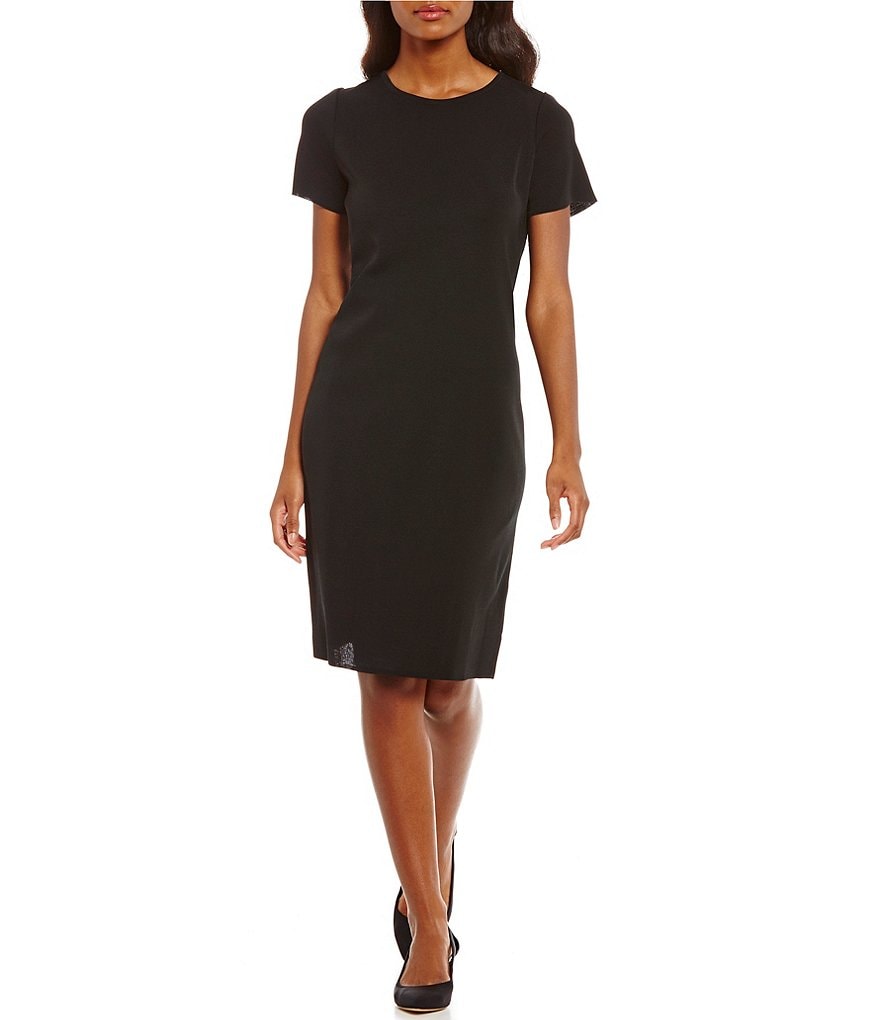 Calvin Klein Sleeveless Round Neck Button Front Sheath Dress