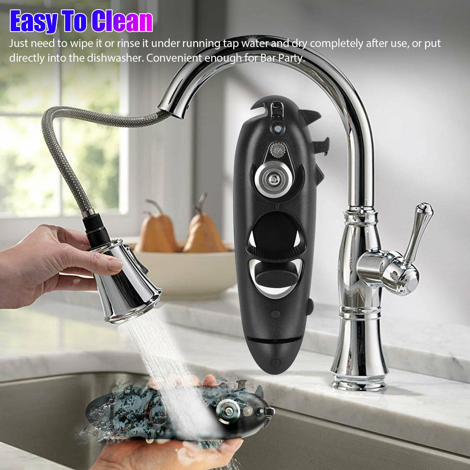 8 in 1 Manual Tin Can Opener Safe Cut Lid Smooth Edge Side Stainless Steel Tools