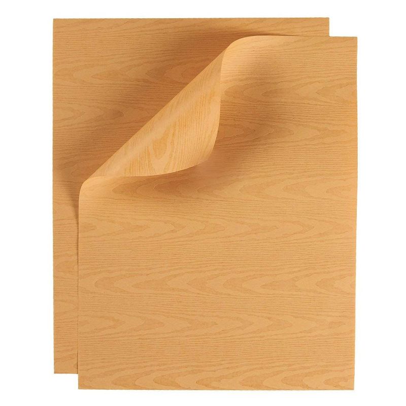 Juvale 48 Sheets Brown Wood Grain Stationary Paper for Arts Crafts, A4 Letter Size 8.5 x 11 in
