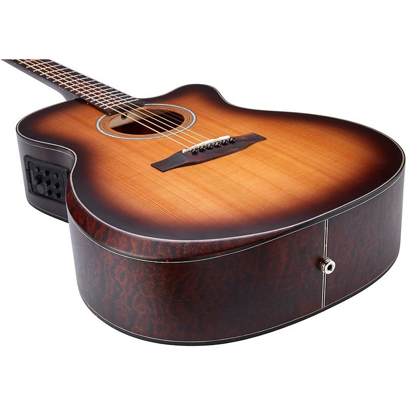 Mitchell Terra Series T413CEBST Auditorium Solid Torrefied Spruce Top Acoustic Electric Cutaway Guitar Edge Burst