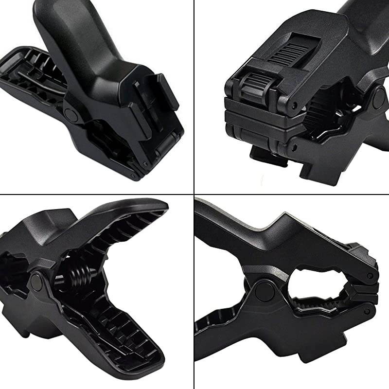 Jaws Flex Clamp Mount with Adjustable Clip Universal Mount Interface for Gopro Hero 8765s54s43+ DJI SJCAM Action Cameras AccessoriesBlack