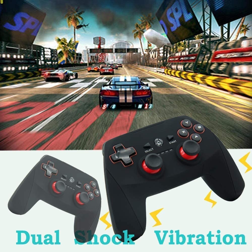 2.4G Wireless Controller for PS3, PC Gamepads with Vibration Range up to 10m Support PC (Windows XP/7/8/8.1/10), PS3, Android, Vista, TV Box Portable Gaming Joystick Handle