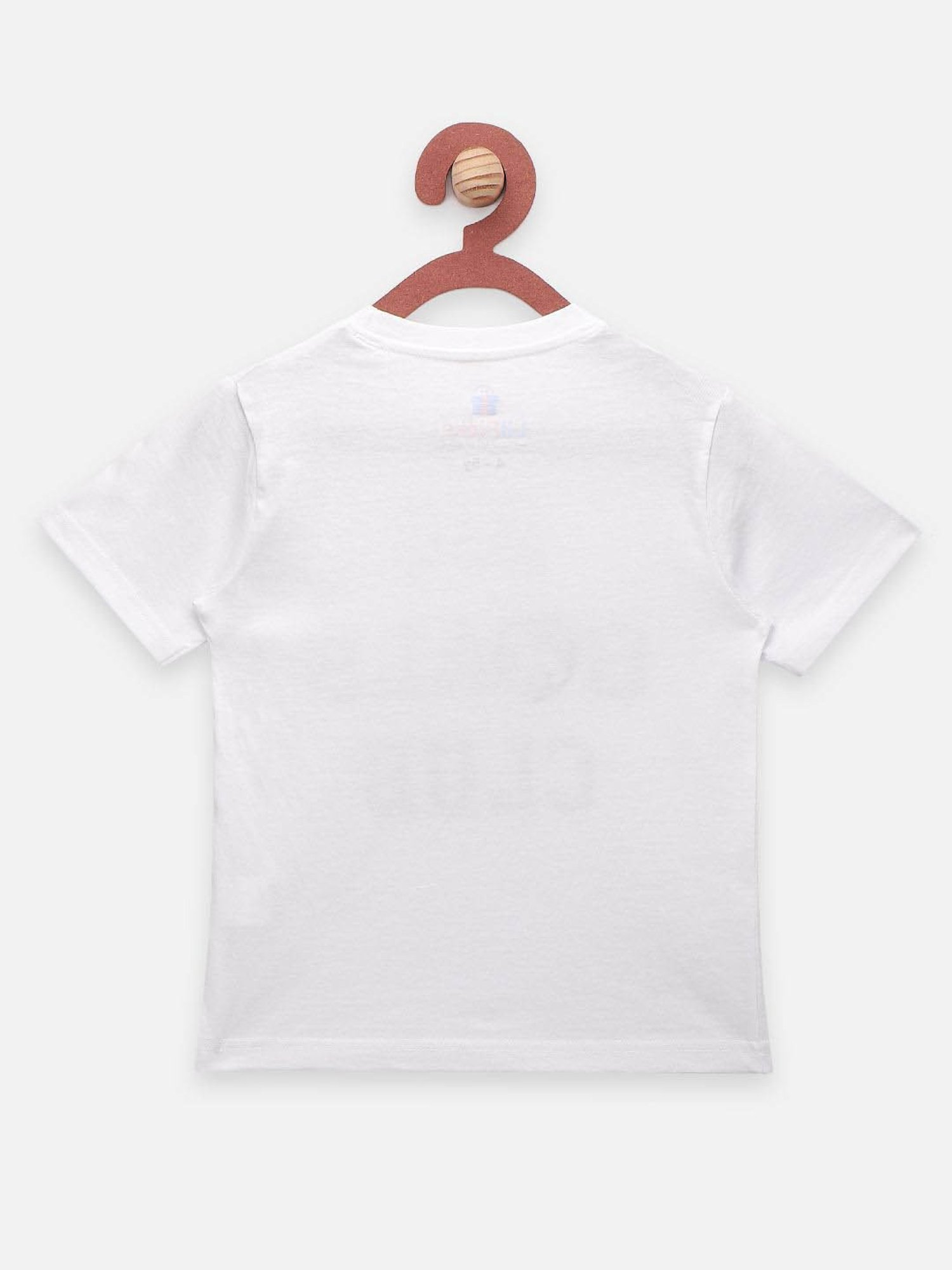 LilPicks Kids White & Black Cotton Printed T-Shirt