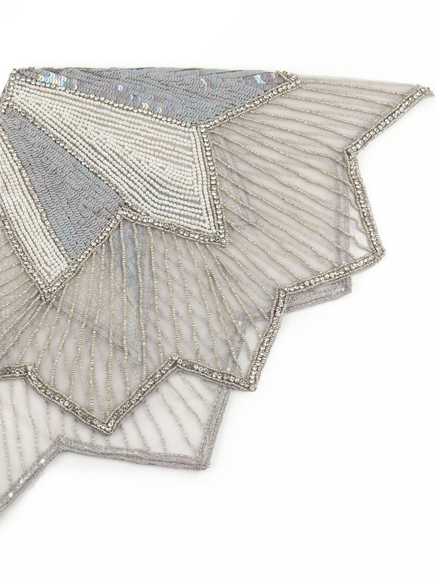 Odette Grey Embellished Fancy Short Cape