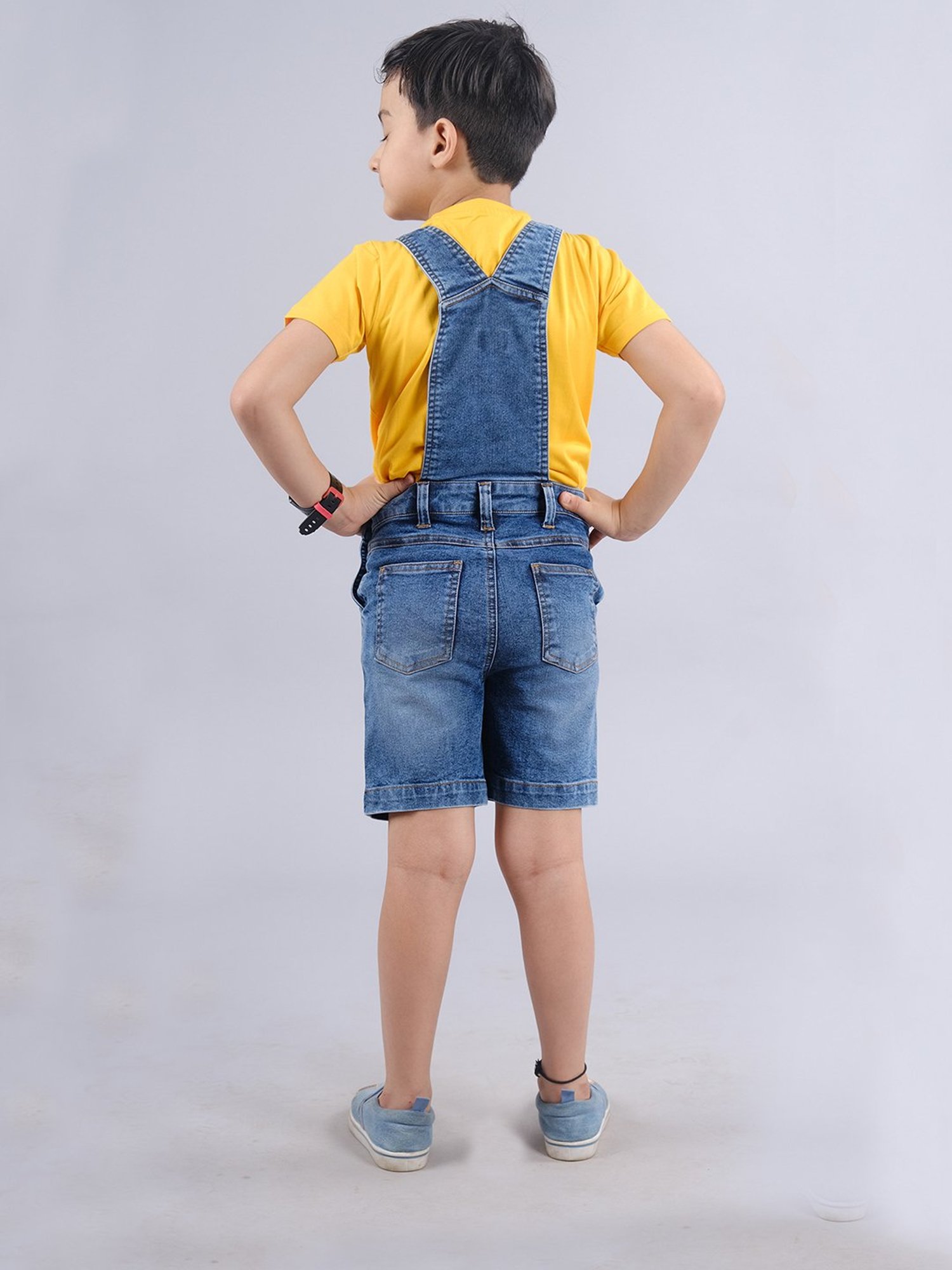 Kiddopanti Kids Blue Solid Dungaree