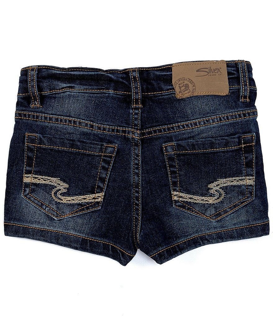 Silver Jeans Co. Little Girls 4-6X Lacy Washed-Denim Shorts