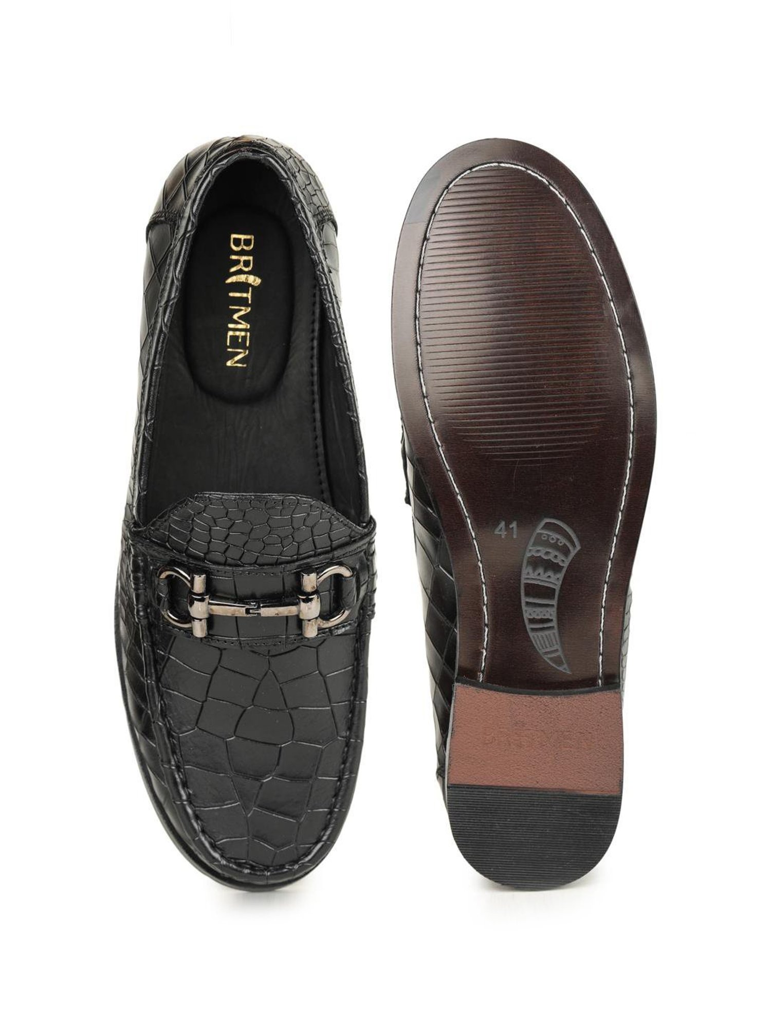 Britmen Men's Black Casual Loafers