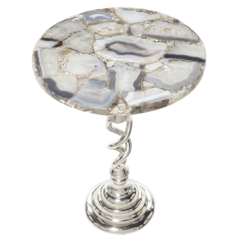 Aluminum Stone Patio Accent Table - Olivia & May