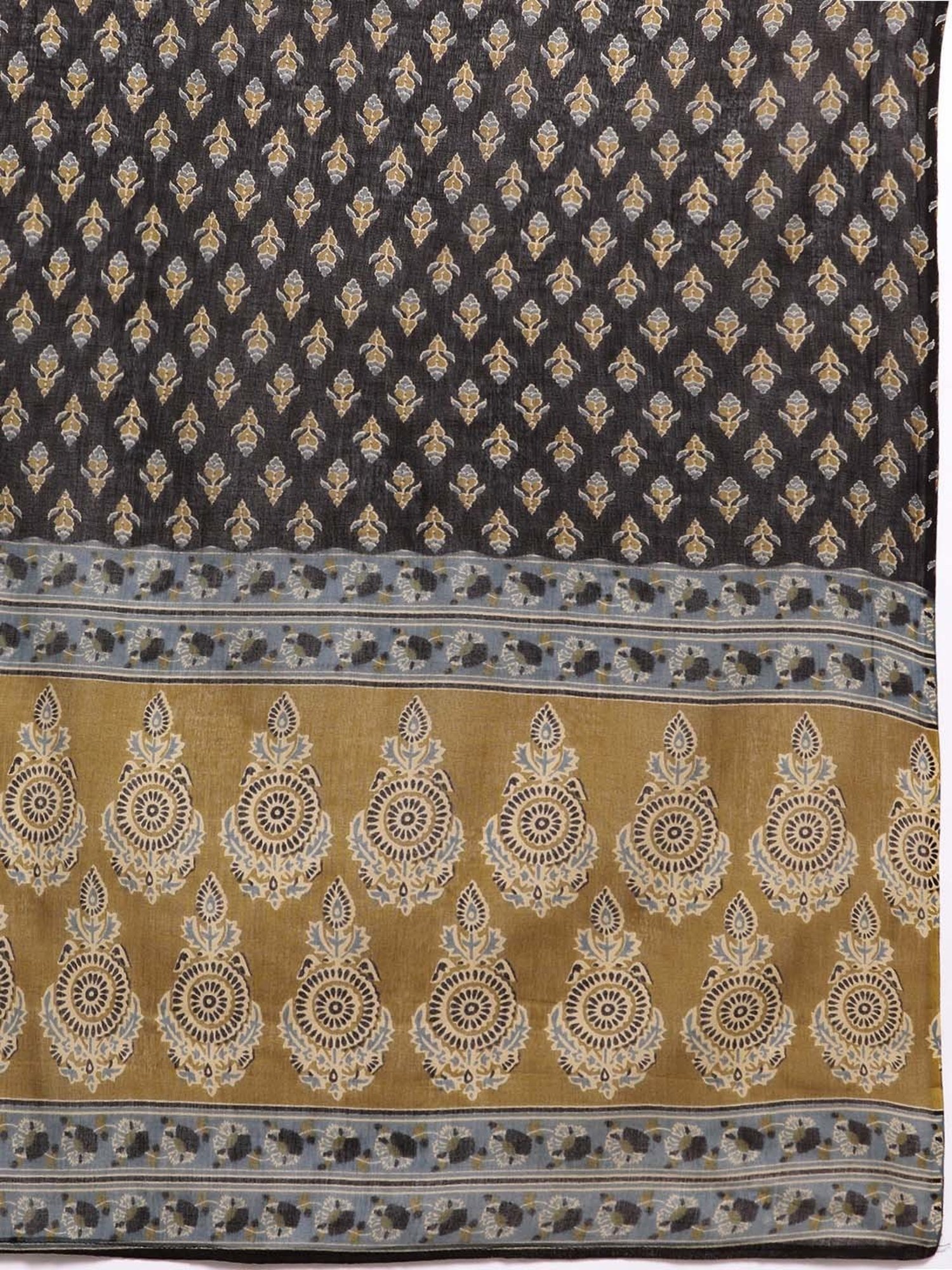 READIPRINT FASHIONS Black Cotton Printed Kurta Palazzo Set With Dupatta