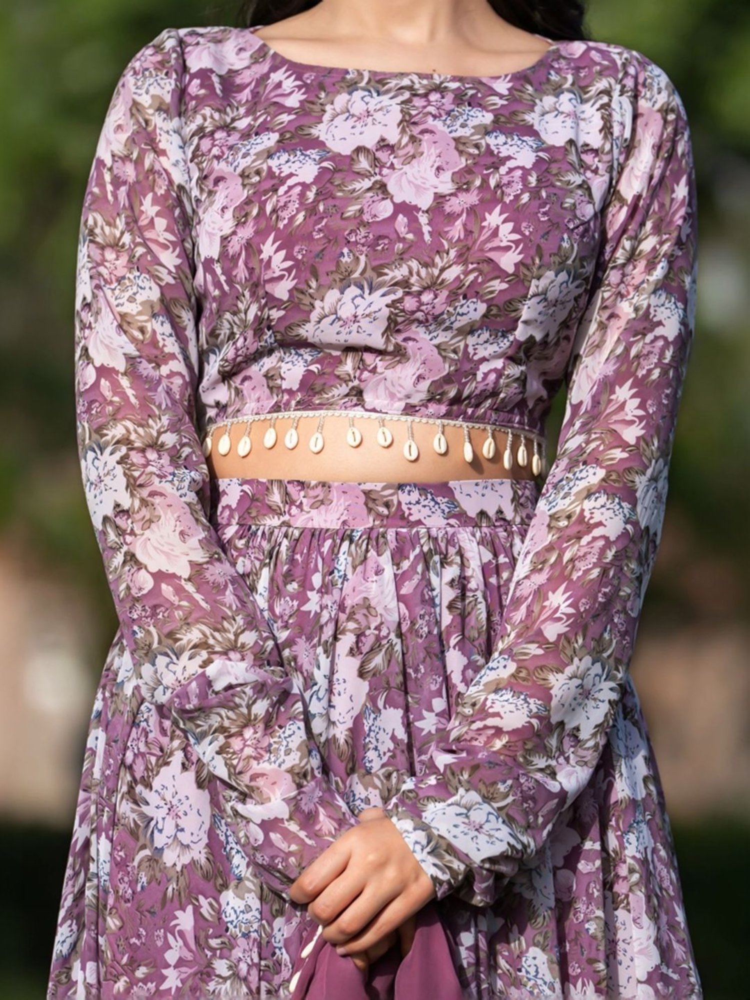 HOUSE OF JAMOTI Purple Printed Lehenga Choli Set With Dupatta