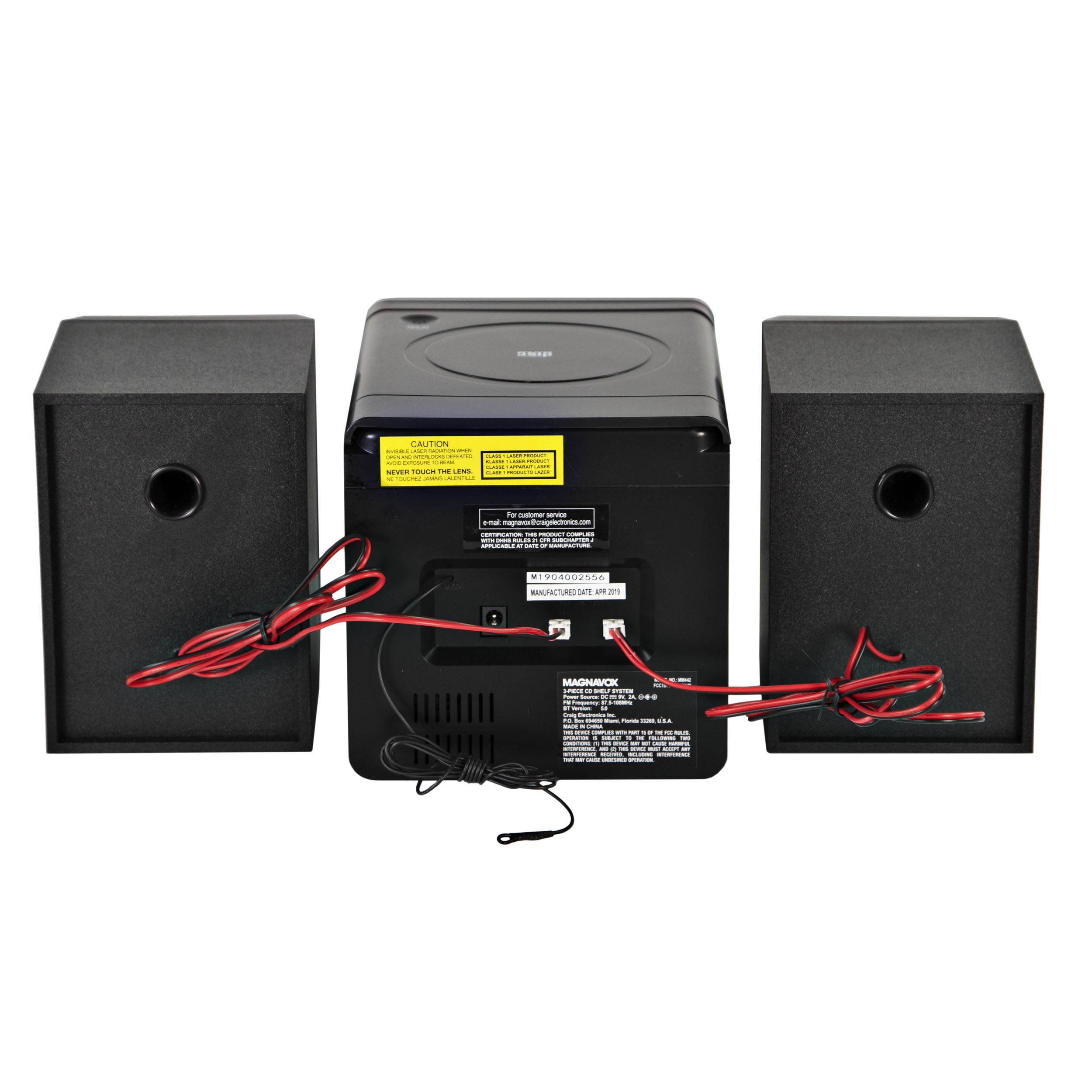 craig  magnavox, 3pieces cd shelf system with digital pll fm stereo radio and bluetooth wireless technology
