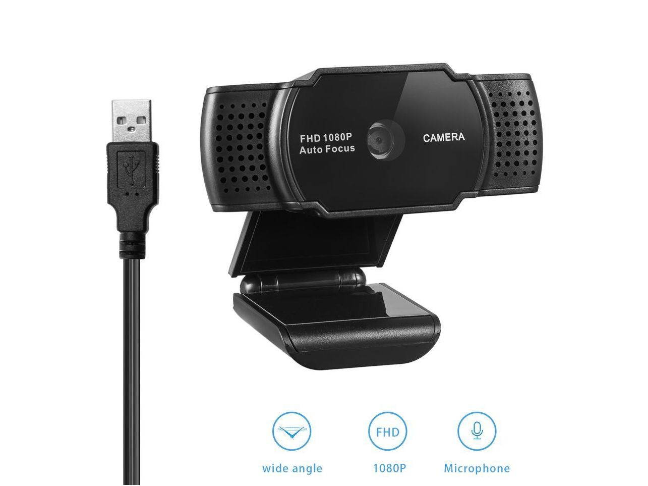 USB Web Camera, HD Webcam with Microphone for PC Computers Laptops, USB Clip-On Web Cam 360 Degree Rotatable for Notebook Laptop