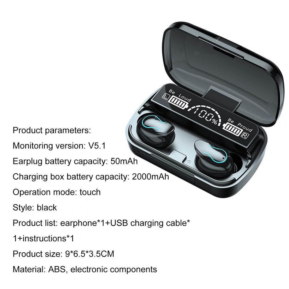 TWS Wireless Bluetooth Earphones Bluetooth 5.1 Smart-touch In-ear Wireless Earbuds with Charger Box Headset HD Headphones