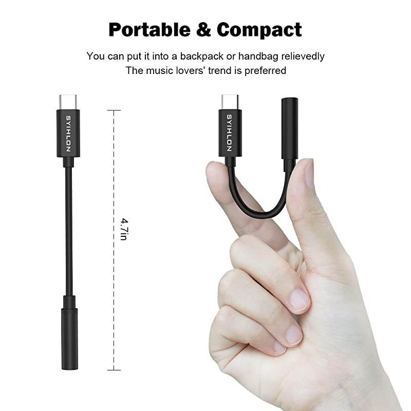 USB C to 35mm Headphone Jack Adapter  USB Type C to 35mm Aux Audio Cable Compatible with Pixel 4 3 2 XLSamsung Galaxy S20S20+S20 UltraNote 201010+A80 OnePlus 6T7T7pro8 iPad Pro