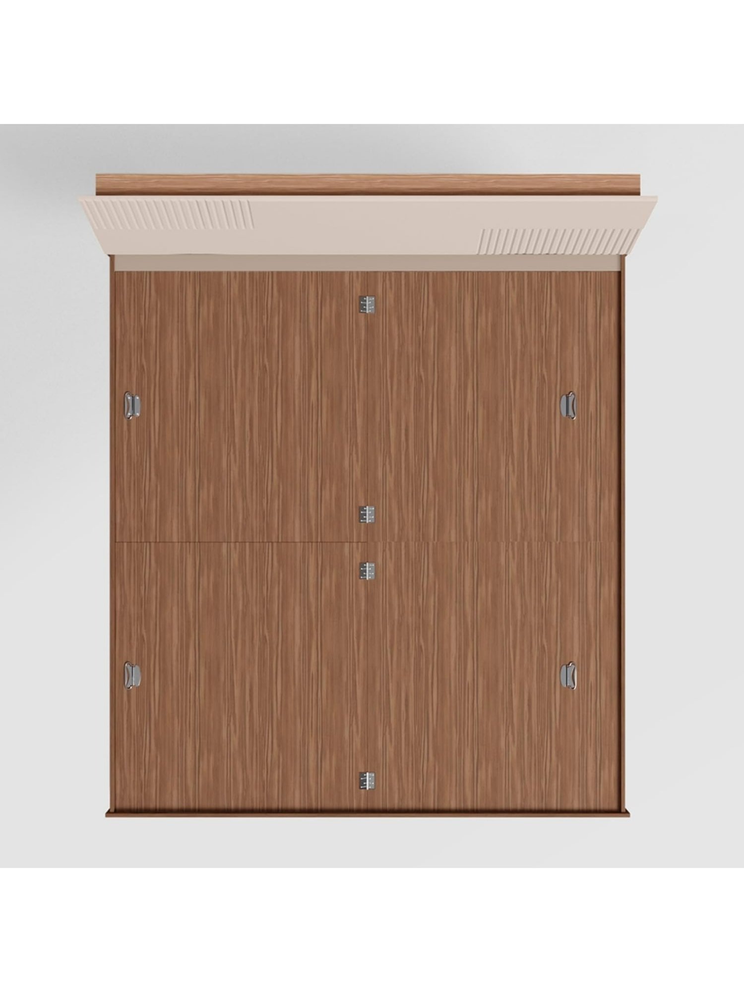 Godrej Interio Flutes Wee Cream & Brown Engineered Wood King Size Bed with Box Storage