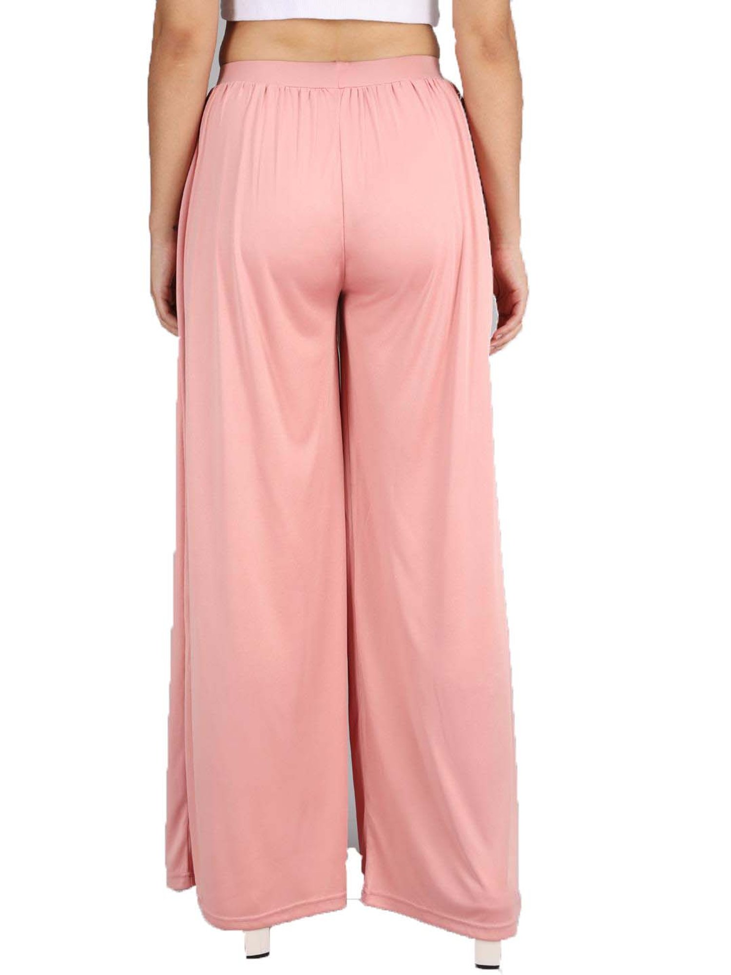 Kotty Pink Flared Fit Palazzos