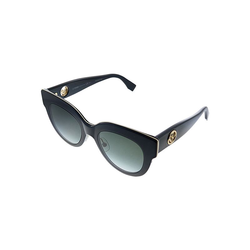 Fendi FF 0360GS 807 9O Womens Oval Sunglasses Black 51mm