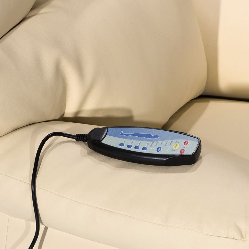 Costway Recliner Massage Sofa Chair Deluxe Ergonomic Lounge Heated W/Control Beige