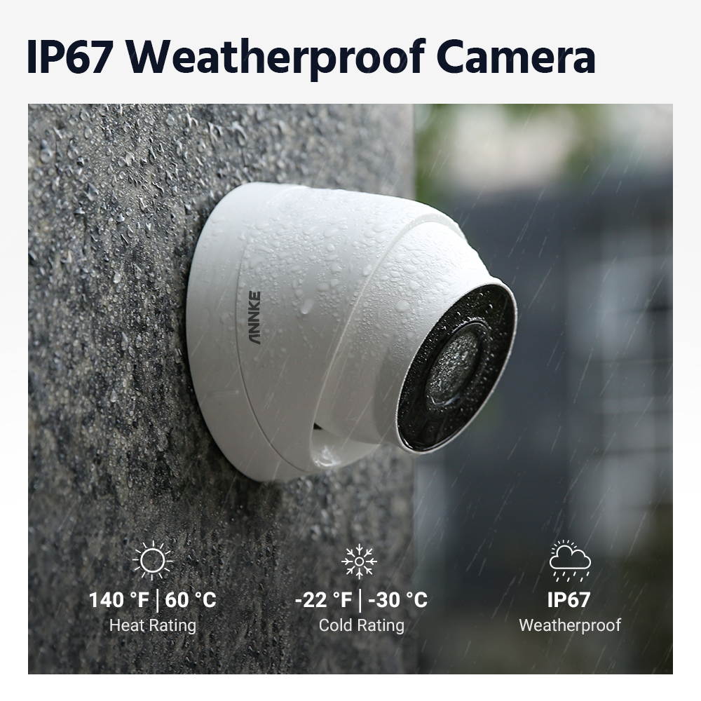 ANNKE 8MP 4K Ultra HD PoE ONVIF 8CH NVR Security Camera System with H.265+ Coding 4K Wired HD Outdoor Indoor IP67 Weatherproof Cameras Supports 256 GB TF Card Remote Access 4 Camera - No Hdd