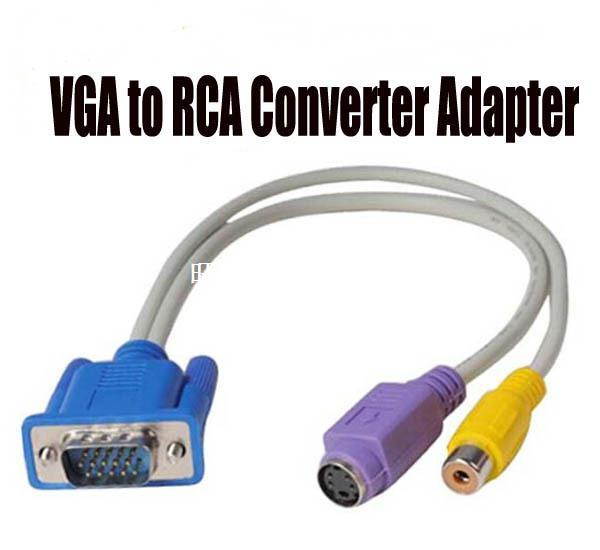 High Quality Premium TV AV OUT Converter Cable Adapter VGA to S-Video / RCA NEW