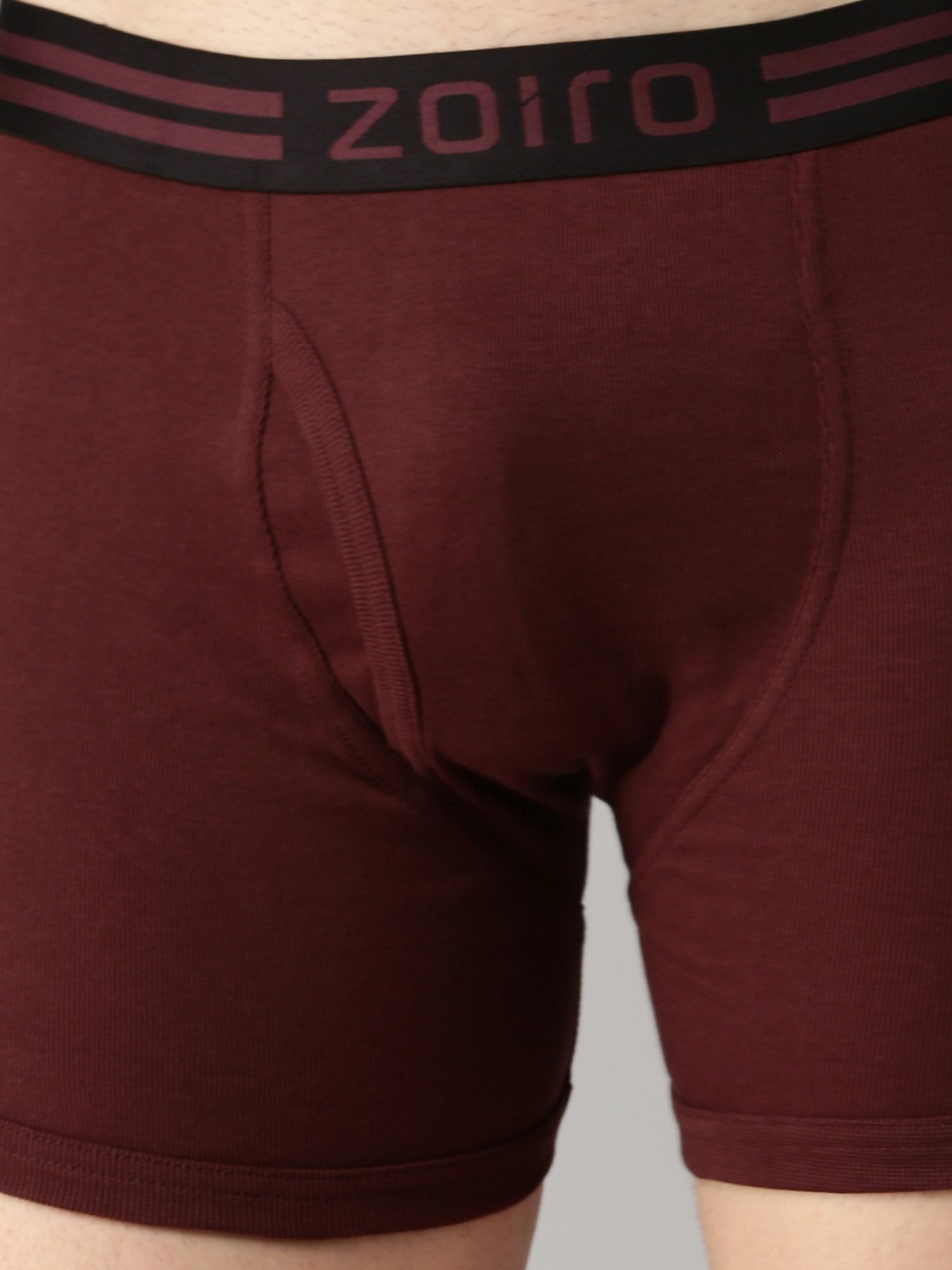 Zoiro Red & Navy Cotton Regular Fit Trunks - Pack Of 2