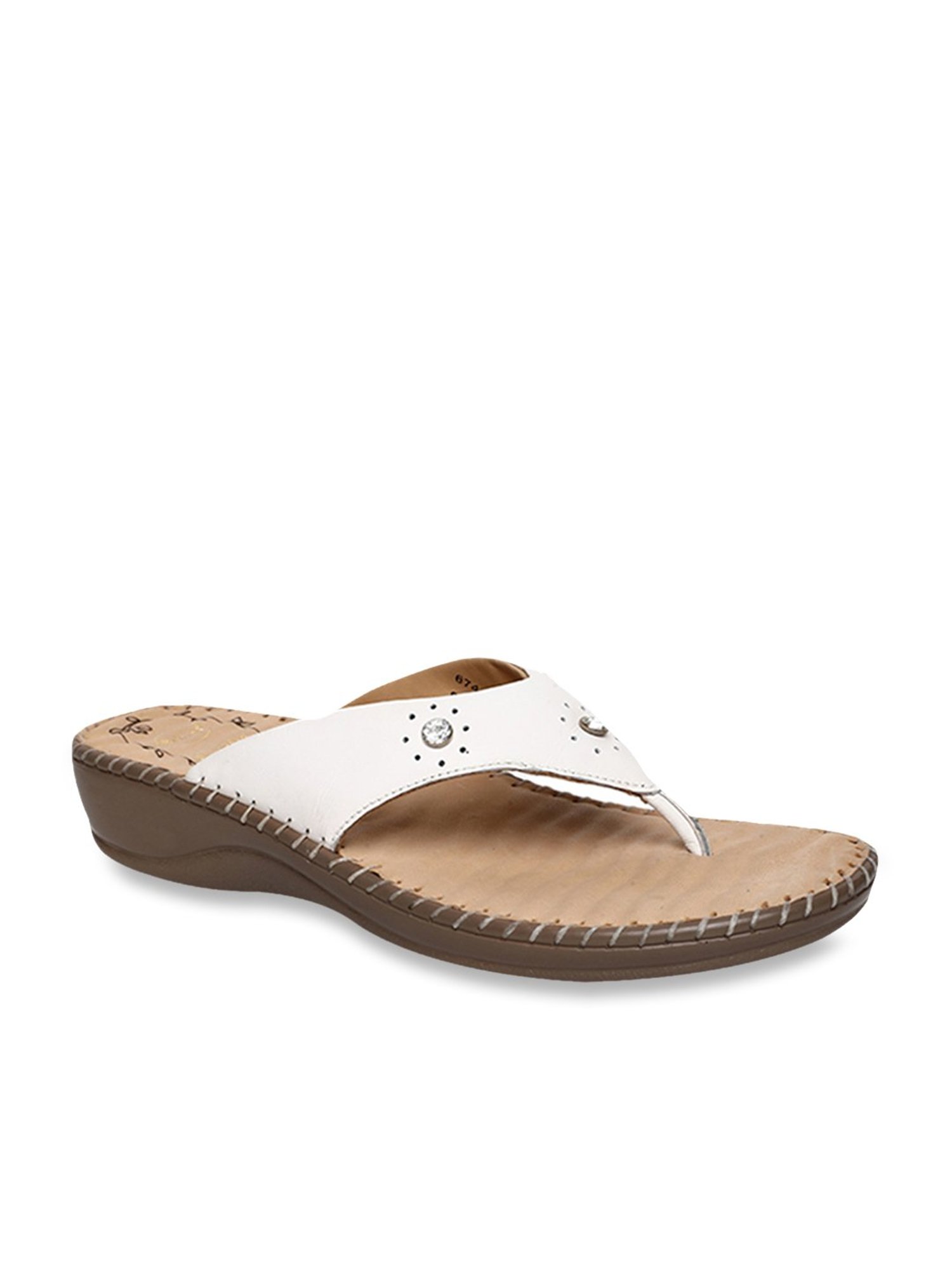 Scholl by Bata Women's White Thong Wedges