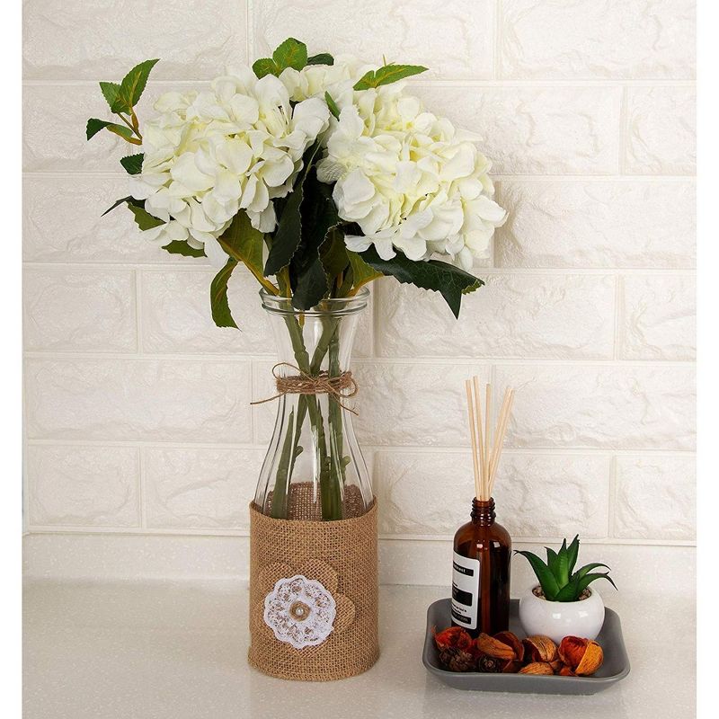 Genie Crafts 8-Pack Brown Burlap Jute Fabric Ribbon Roll 4.7 in x 2 Yard for Crafts, Sewing