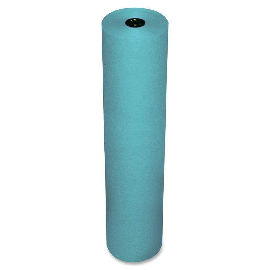 Pacon 63160 Rainbow Duo-Finish Colored Kraft Paper, 35 lbs., 36" x 1000 ft, Aqua