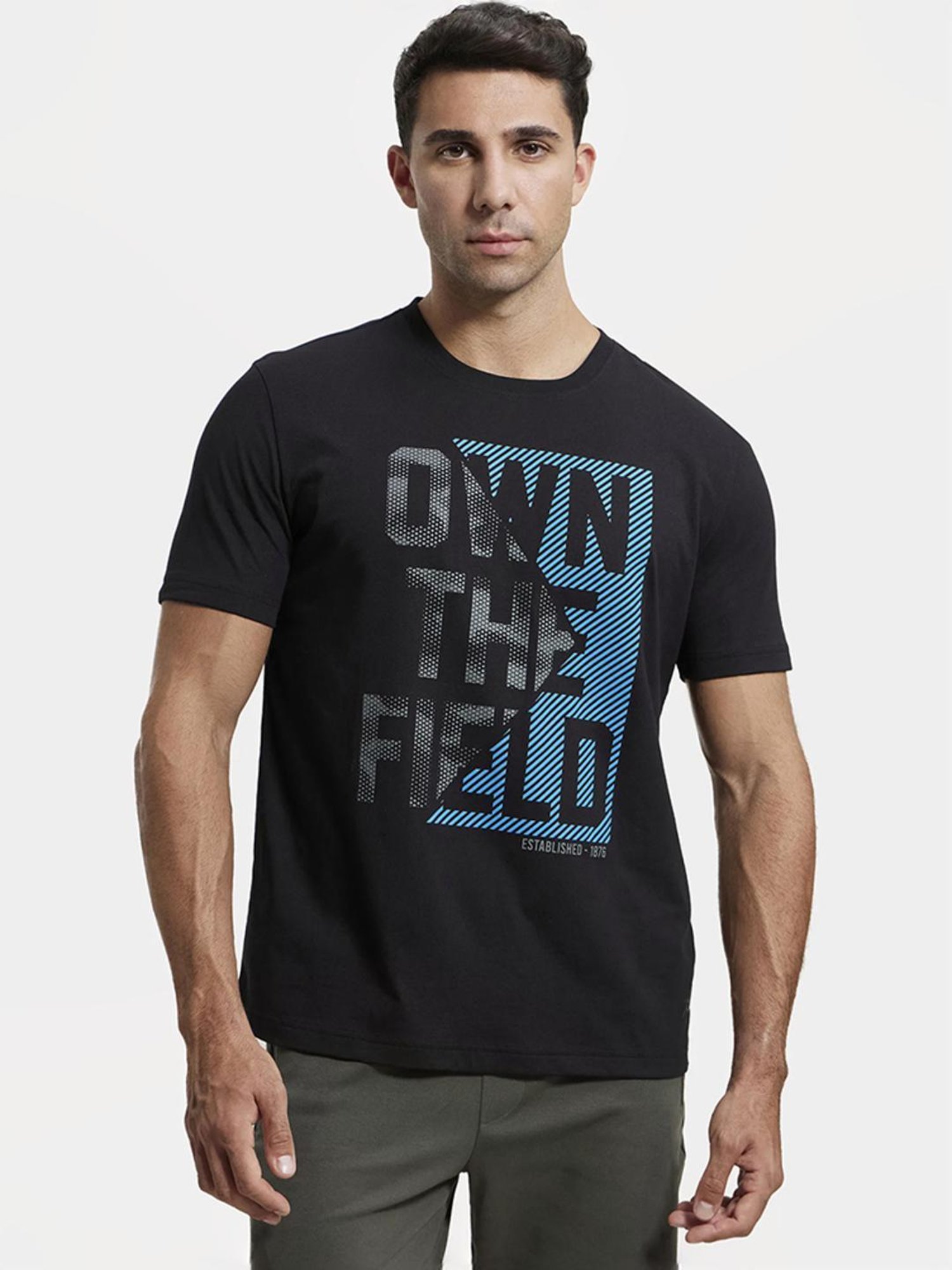 Jockey 2718 Men's Super Combed Cotton Rich Graphic Printed Round Neck T-Shirt (Prints May Vary)