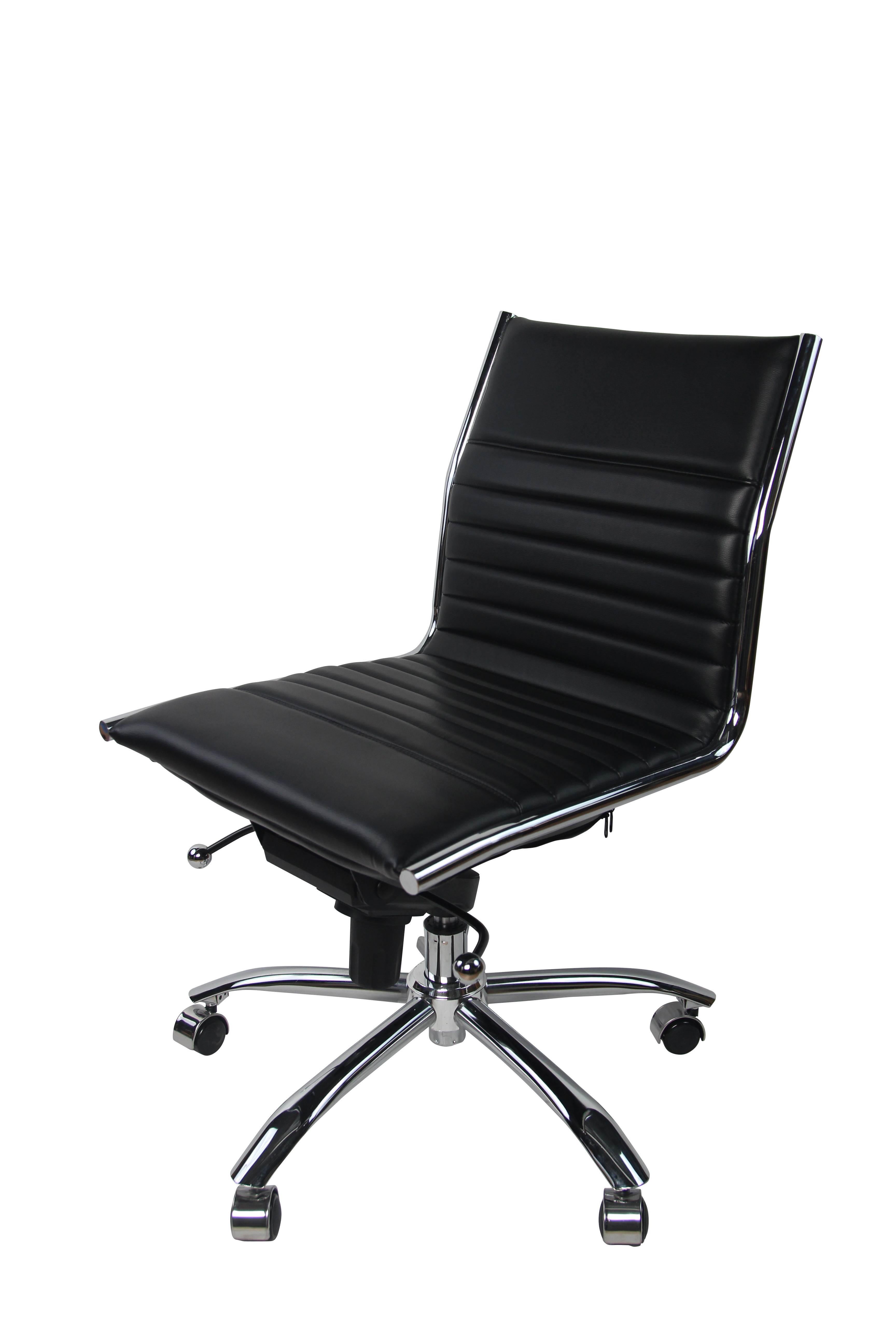 Adjustable Executive Office Chair, Back Support PU Leather Swivel Arm Rolling Chair