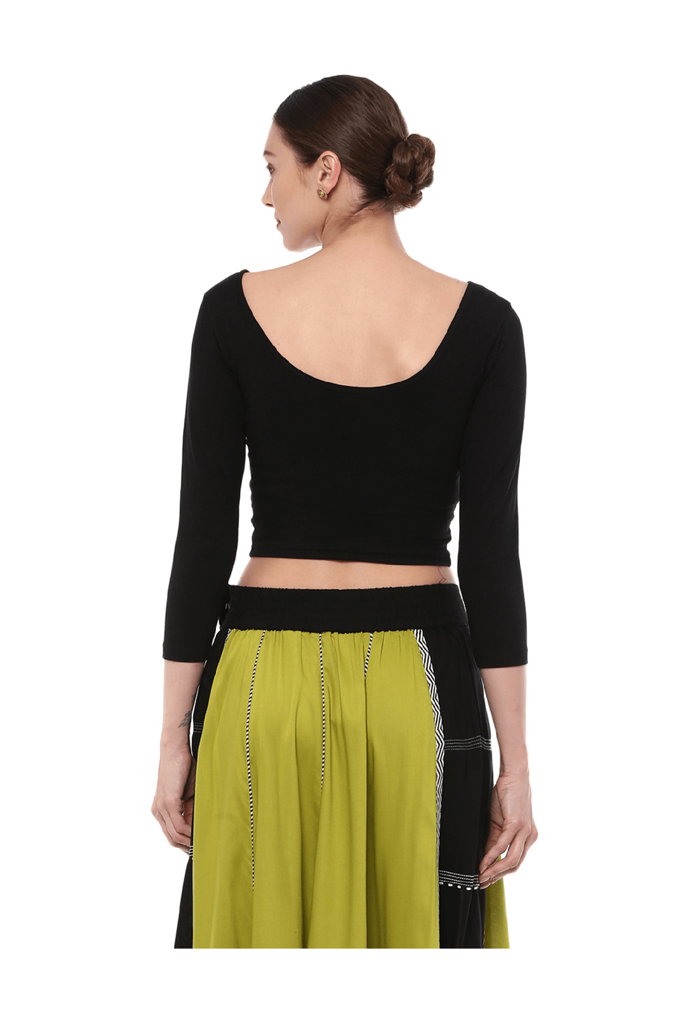 Salwar Studio Black Round Neck Blouse