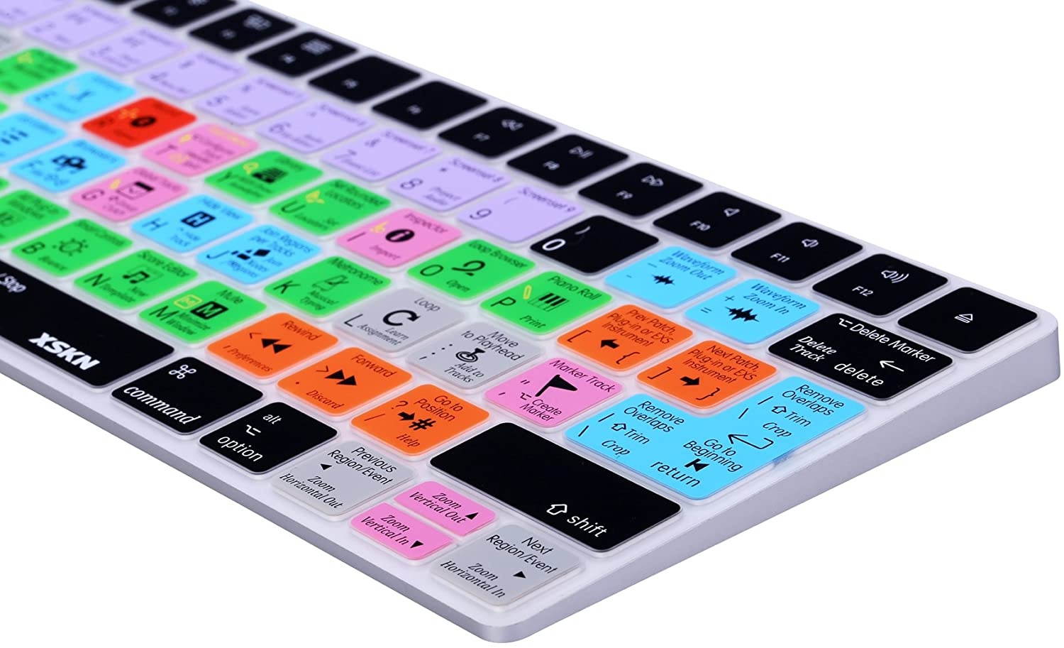 XSKN Logic Pro X Shortcut Keyboard Skin, XSKN Durable Logic Hotkeys Silicone Keyboard Skin for Apple Magic MLA22LL/A, US Version