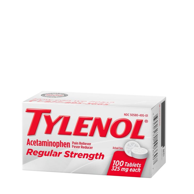 Tylenol Regular Strength Pain Reliever & Fever Reducer Tablets - Acetaminophen - 100ct