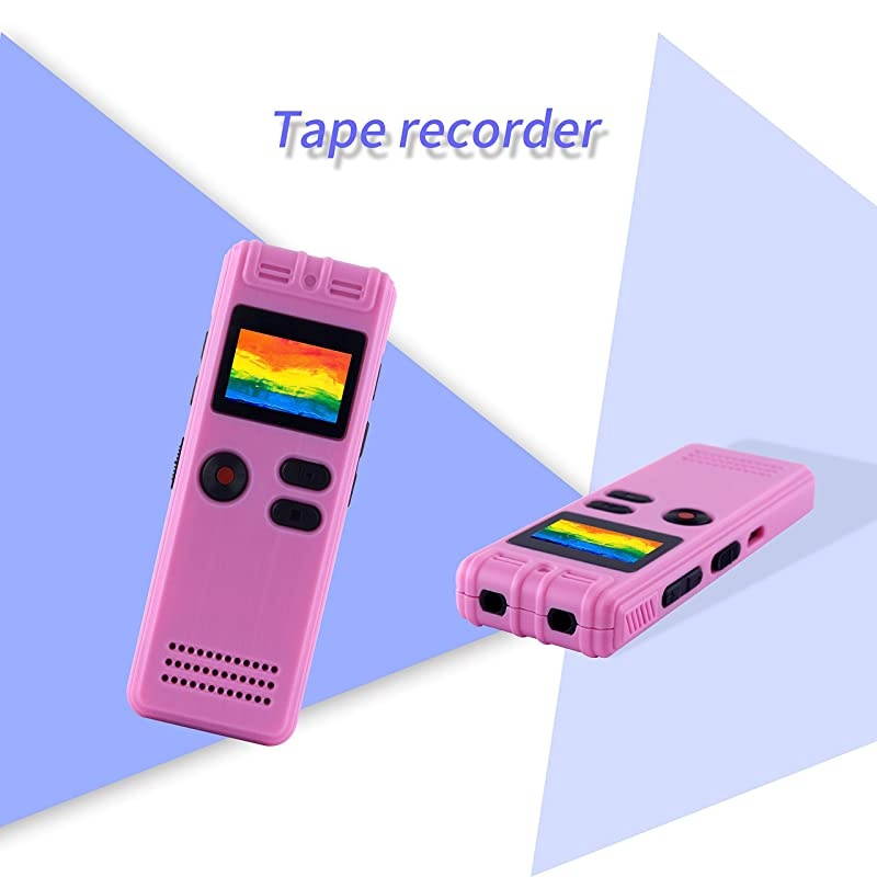 Digital Voice Recorder 8GB USB Sound Audio Recorder MP3 Player Voice Activated Recorder with Microphone and Rechargeable Battery Suitable for Meeting Lecture InterviewPinkblack