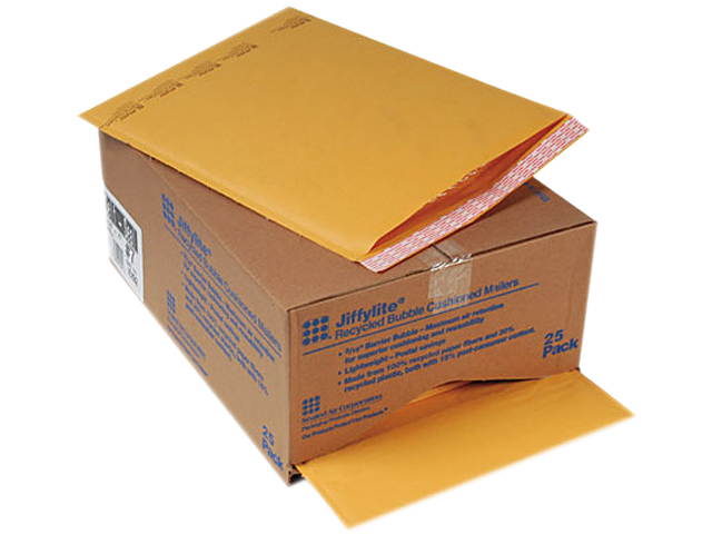 Sealed Air 10192 Jiffylite Self-Seal Mailer, Side Seam, #7, 14 1/4 x 20, Golden Brown, 25/Carton