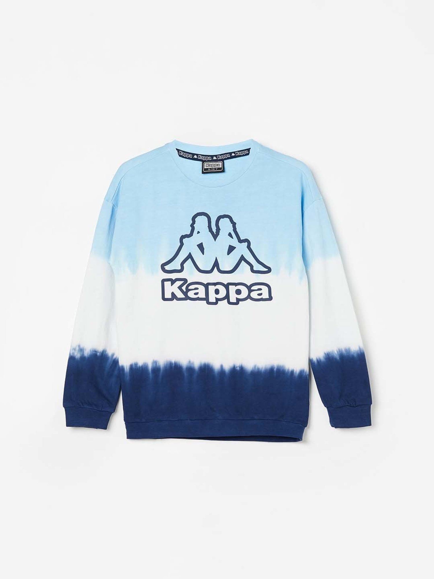 KAPPA Kids Blue & White Cotton Printed Full Sleeves Sweatshirt
