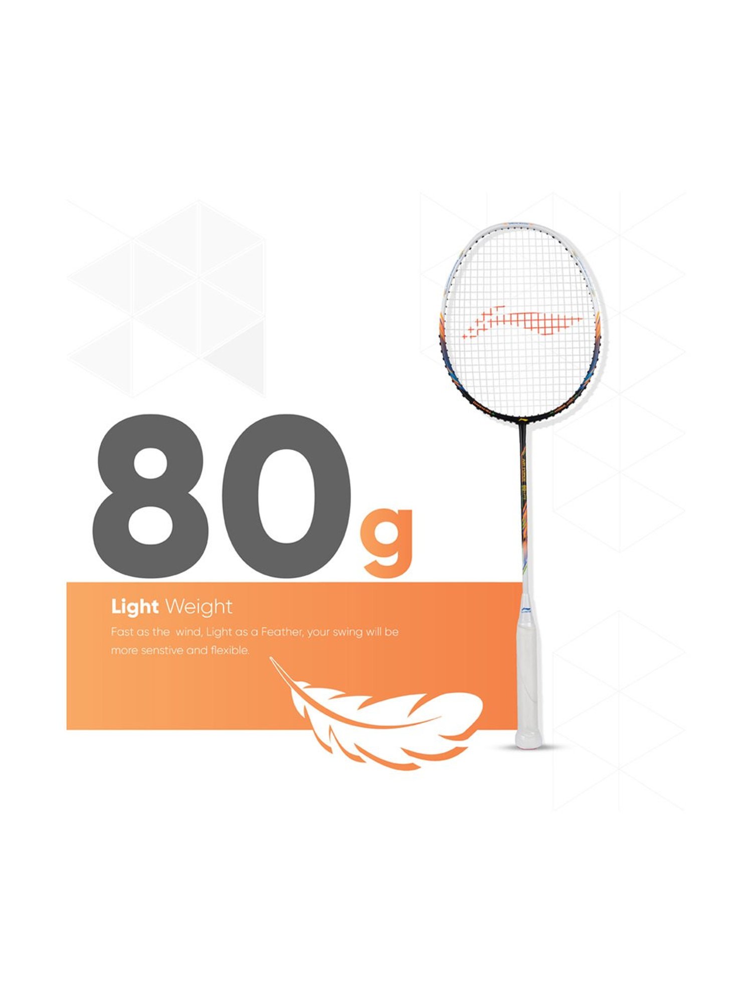 Li-Ning Air Force 80 Badminton Racket (White) Size - Medium