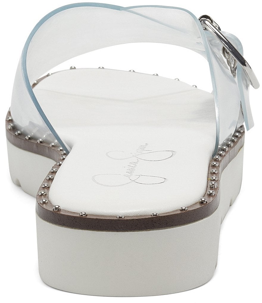 Jessica Simpson Maritah Clear Buckle Flat Sandals
