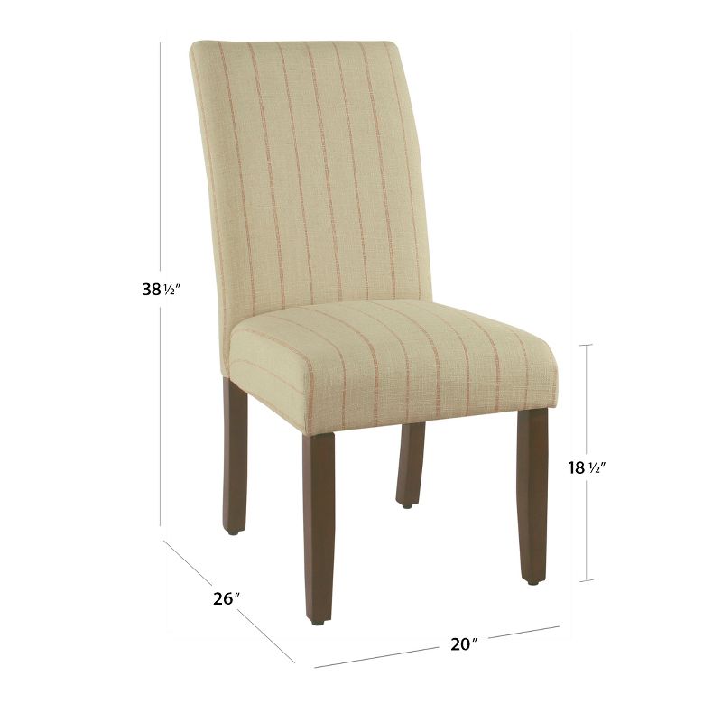 Rollback Dining Chair Cream with Red Stripe - HomePop
