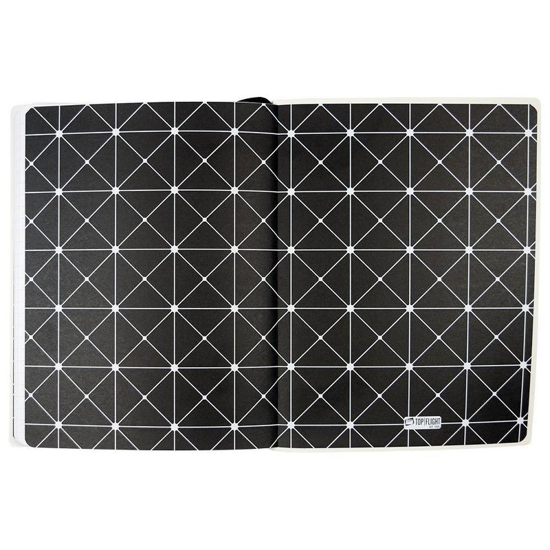 Lined Journal Leatherette Pattern Satin Ribbon Cream Crisscross - Top Flight