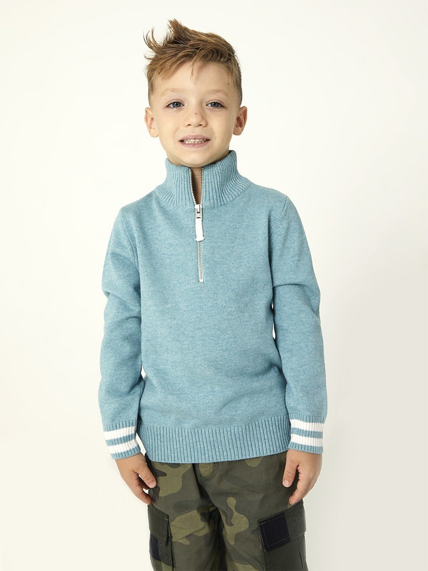 Cherry Crumble By Nitt Hyman Kids Sky Blue Textured Sweater