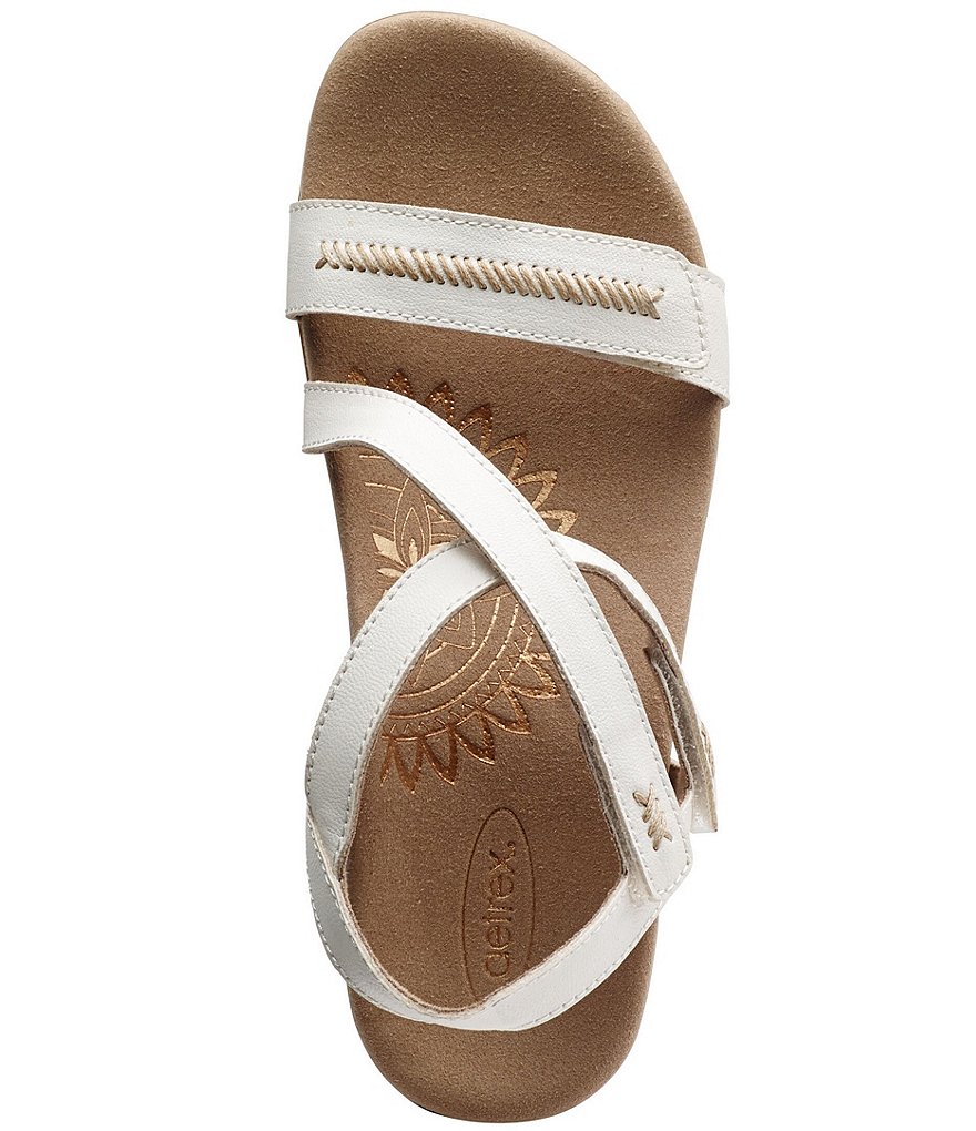 Aetrex Gabby Banded Stitch Detail Wedge Sandals