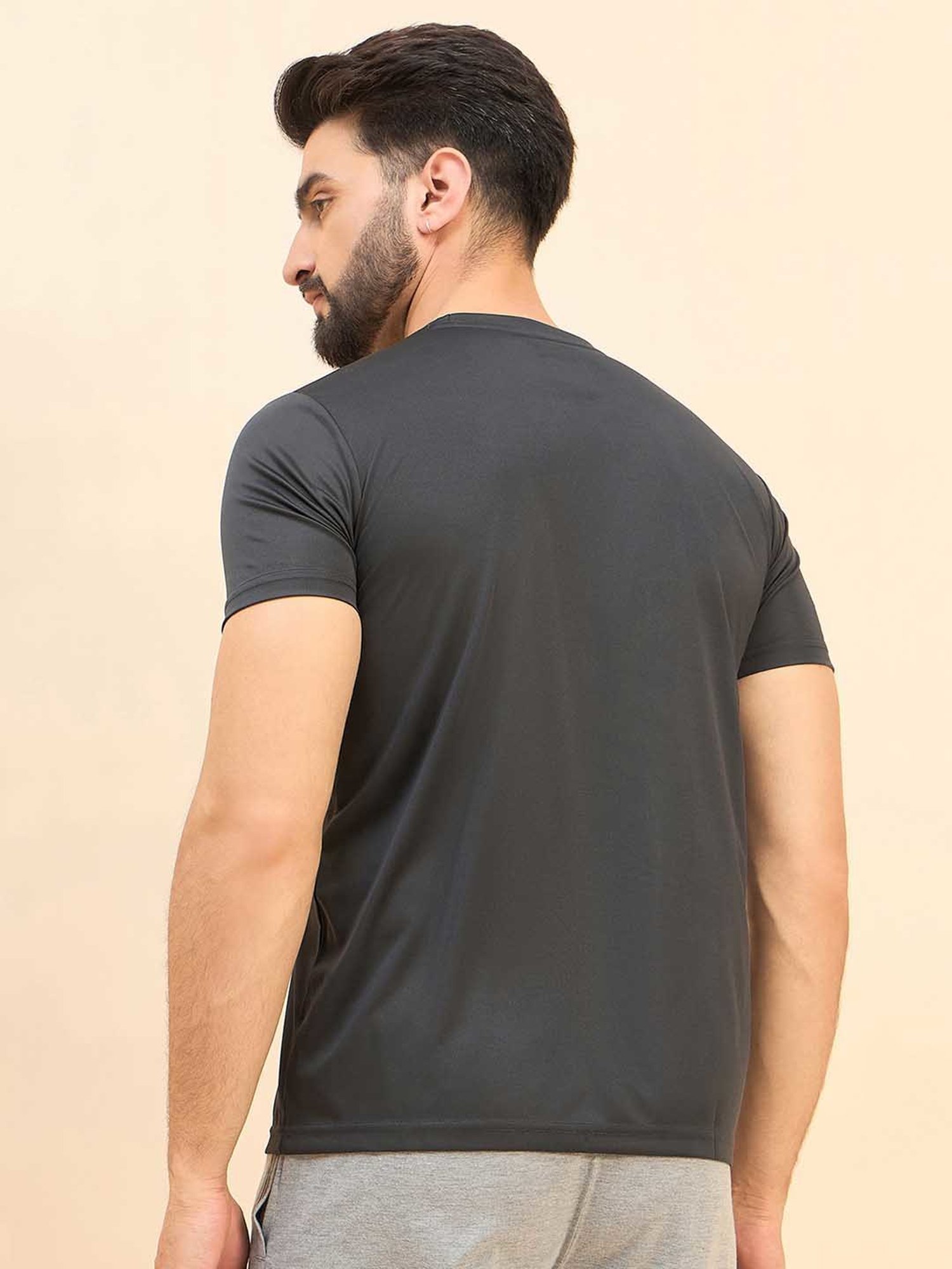 Sweet Dreams Dark Grey Regular Fit Printed Crew T-Shirt