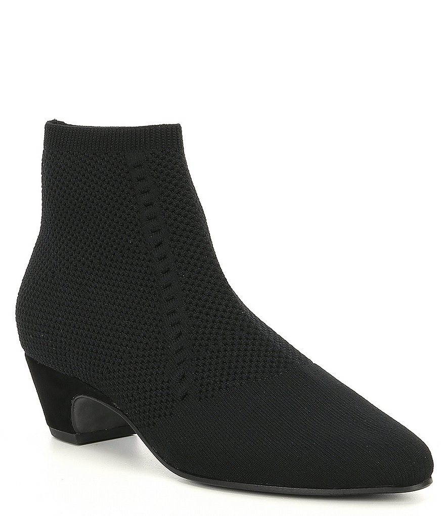 Eileen Fisher Purl Stretch Block Heel Sock Booties